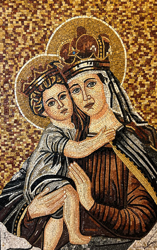 Virgin Mary & Baby Jesus - Mosaic Portrait Religious