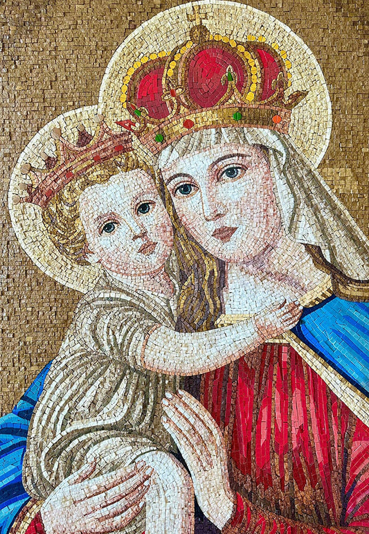 Religious Mosaic Art - Our Lady &  Baby Jesus