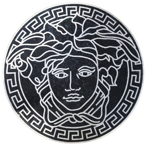 Unique Black Versace Mosaic Medallion Art