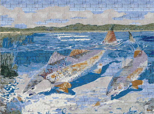 Fish Mosaic Wall Art - Ocean Mosaic View | Nautical Mosaics | iMosaicArt