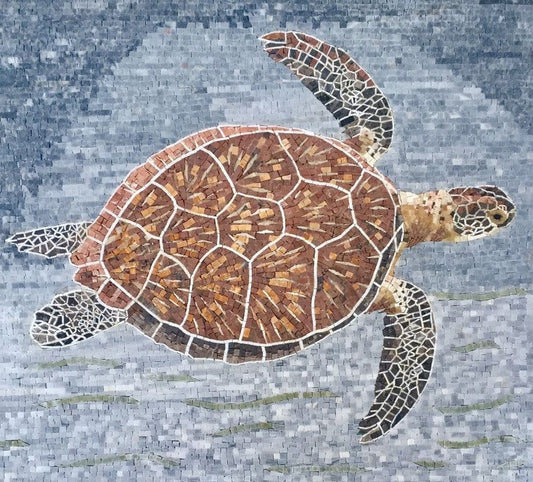 Handcrafted Sea Turtle Mosaic