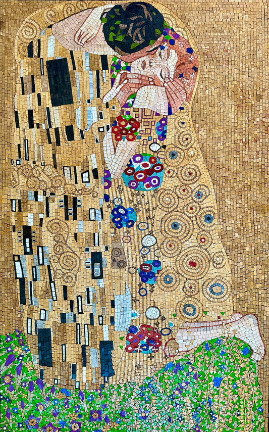 The Portrait Marble Mosaic Of Gustav Klimt  | Portrait Mosaics | iMosaicArt