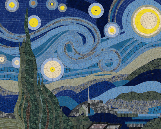 Vincent Van Gogh Mosaic Art - Starry Night Mosaic Reproduction | Nature Mosaics | iMosaicArt