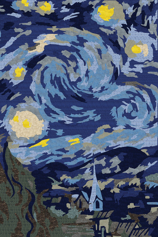 Starry Night Mosaic Design By Vincent Van Gogh - Mosaic Art | Nature Mosaics | iMosaicArt