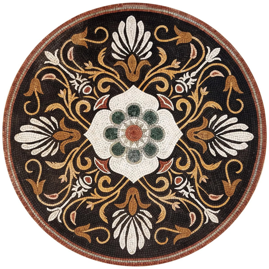 Circular Floral Medallion Mosaic
