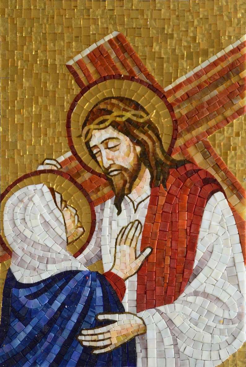Christ Consoling the Virgin Mary Mosaic