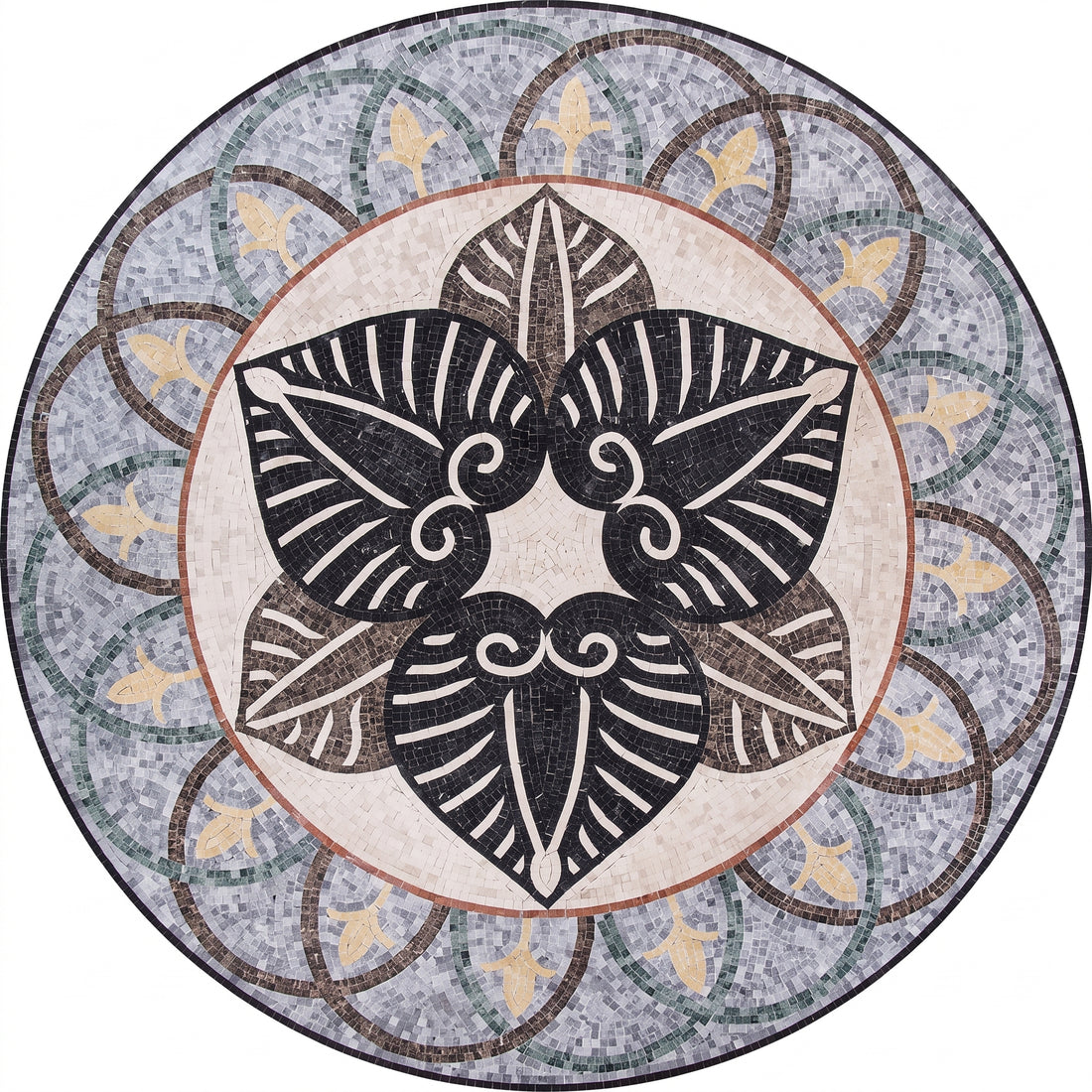 Onyx Bloom Star Medallion Marble Mosaic Art