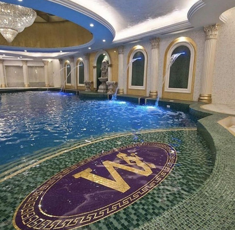 Swimming pool mosaic art