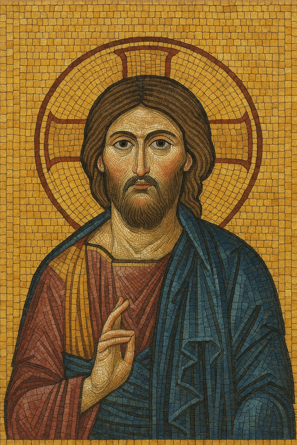 Christ Pantocrator: A Majestic Mosaic Portrait | Religious Mosaics | iMosaicArt
