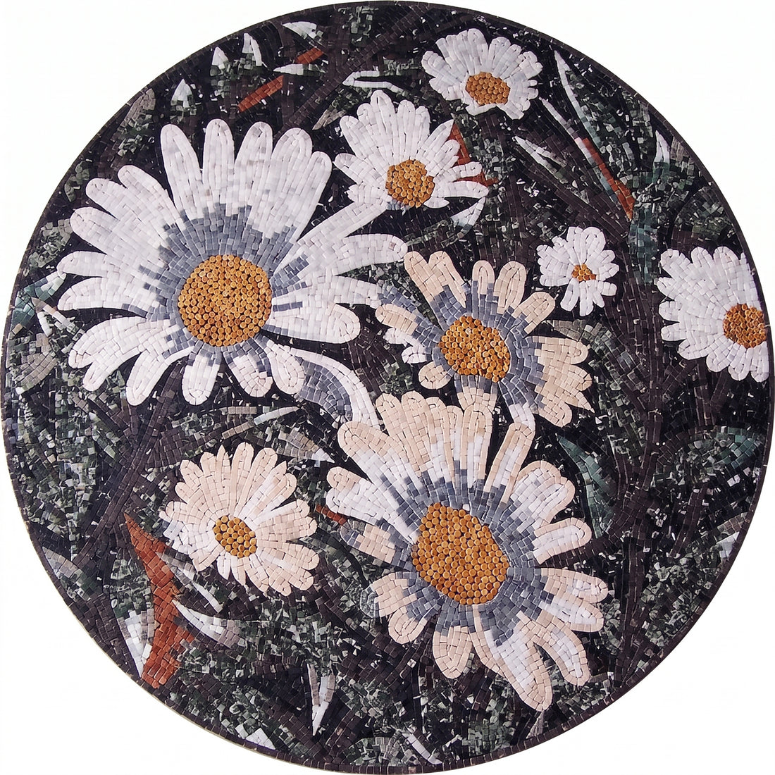 Daisy Medallion Marble Mosaic Art