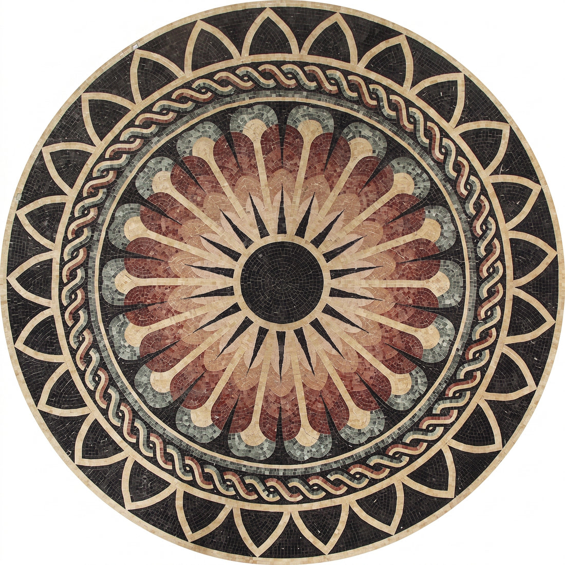 Rose Window Rosette Medallion Marble Mosaic Art