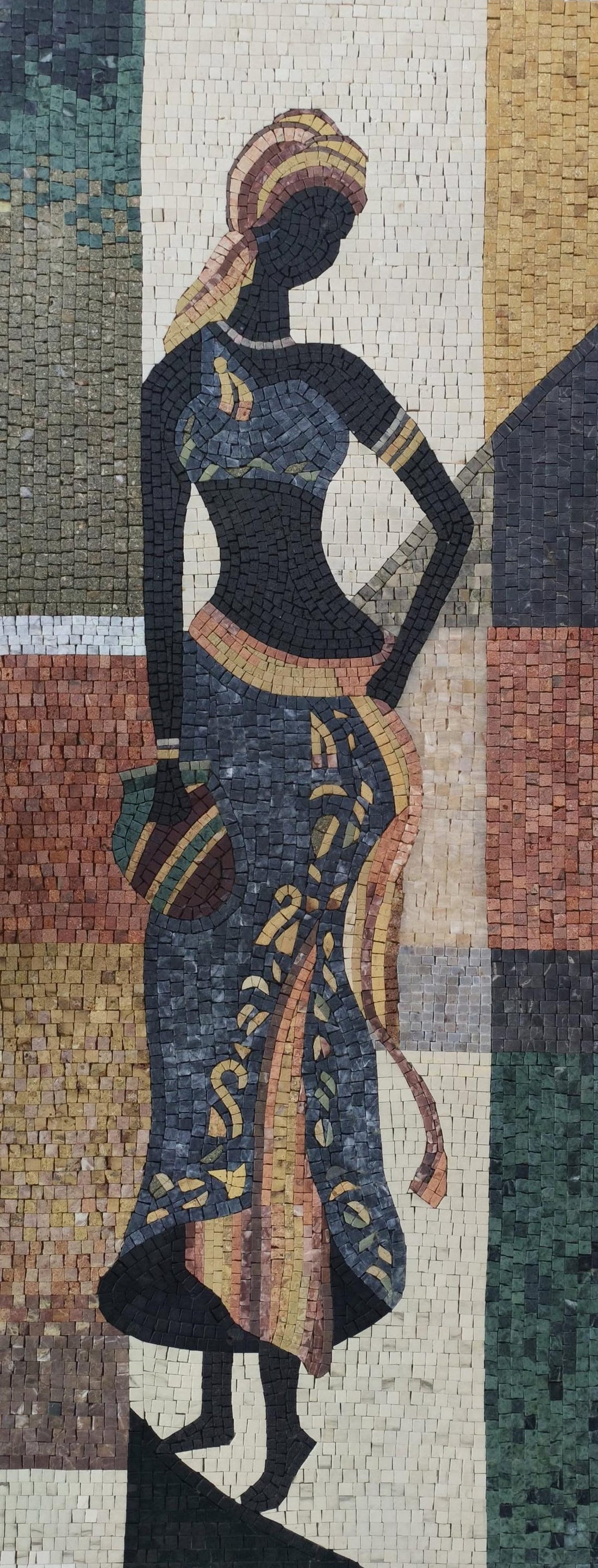African Woman Portrait Mosaic Art