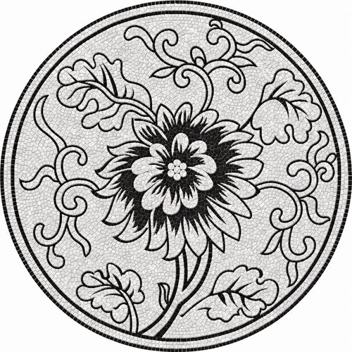 Ivory Chrysanthemum Bloom Marble Mosaic Art