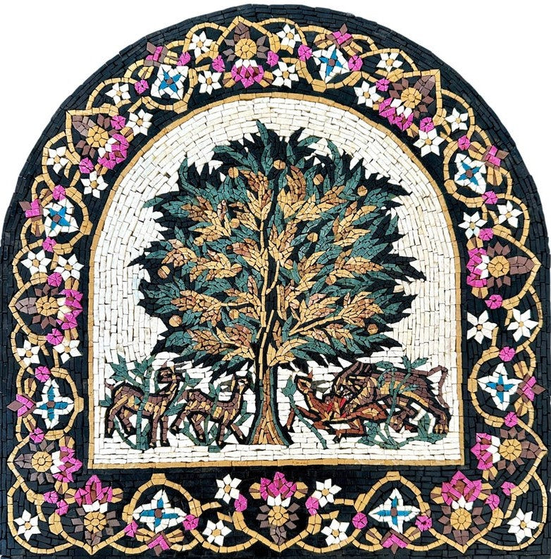 Tree of Life with Deer Arch Mosaic Art