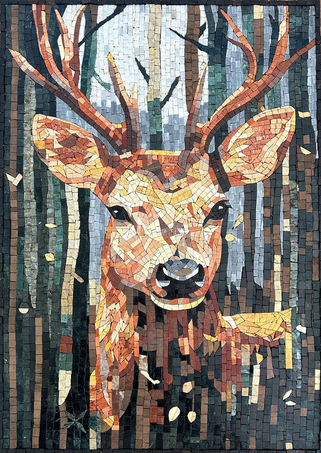 Deer in the Forest Mosaic Art