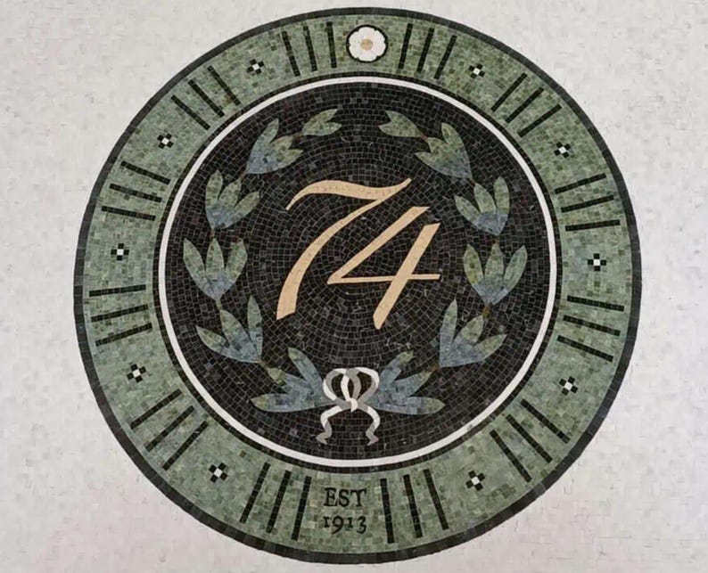 Number 74 Laurel Crest Medallion Mosaic Art
