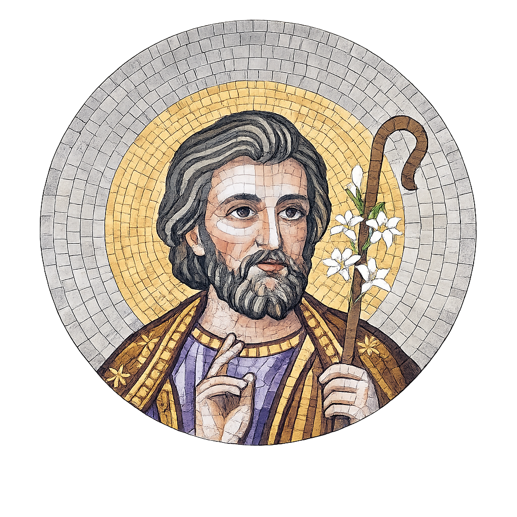 Saint Joseph with Lily Staff Mosaic Icon