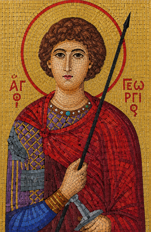 Saint George Icon Mosaic Art