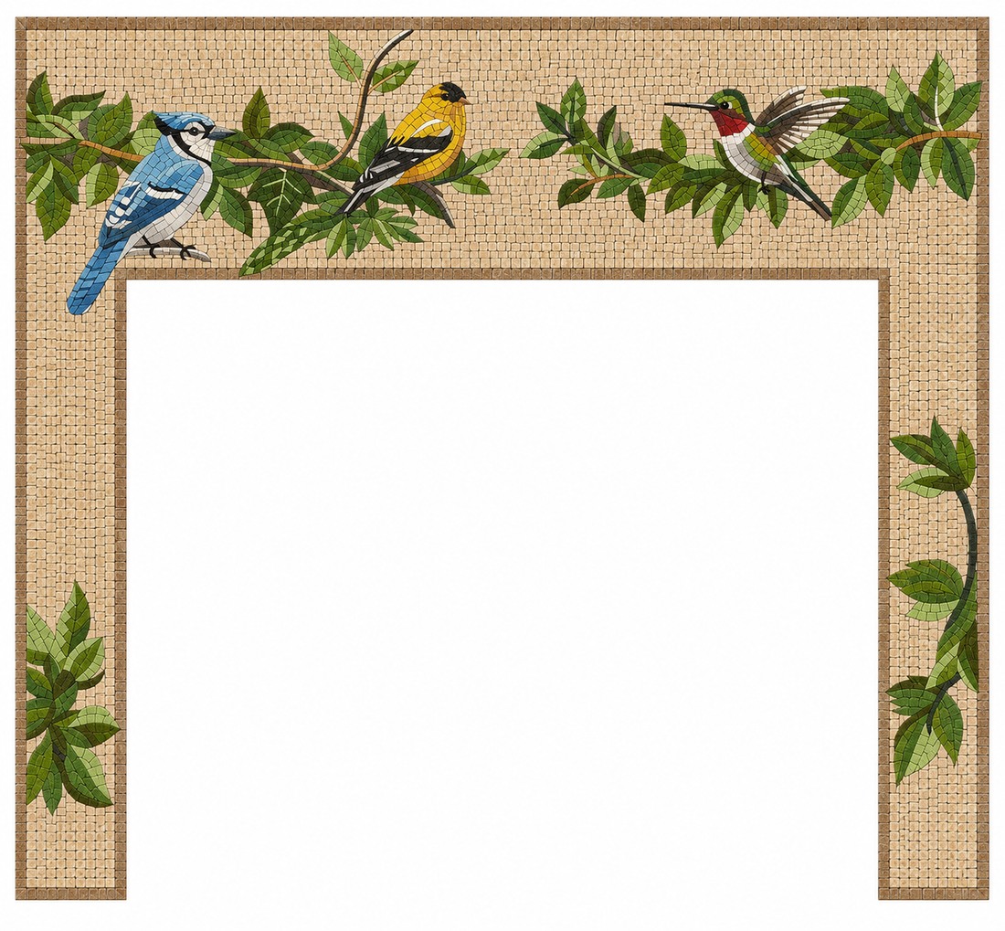 Songbirds & Leaves Mosaic Border Frame