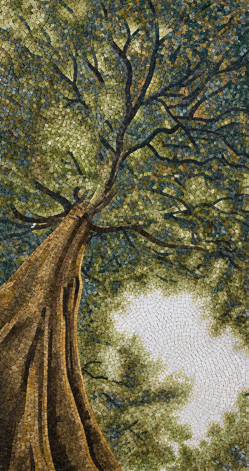 Tree Canopy Sky View Mosaic Art