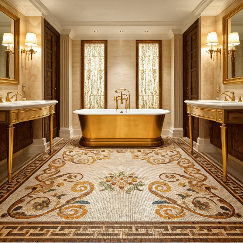 Contemporary mosaic bathroom art