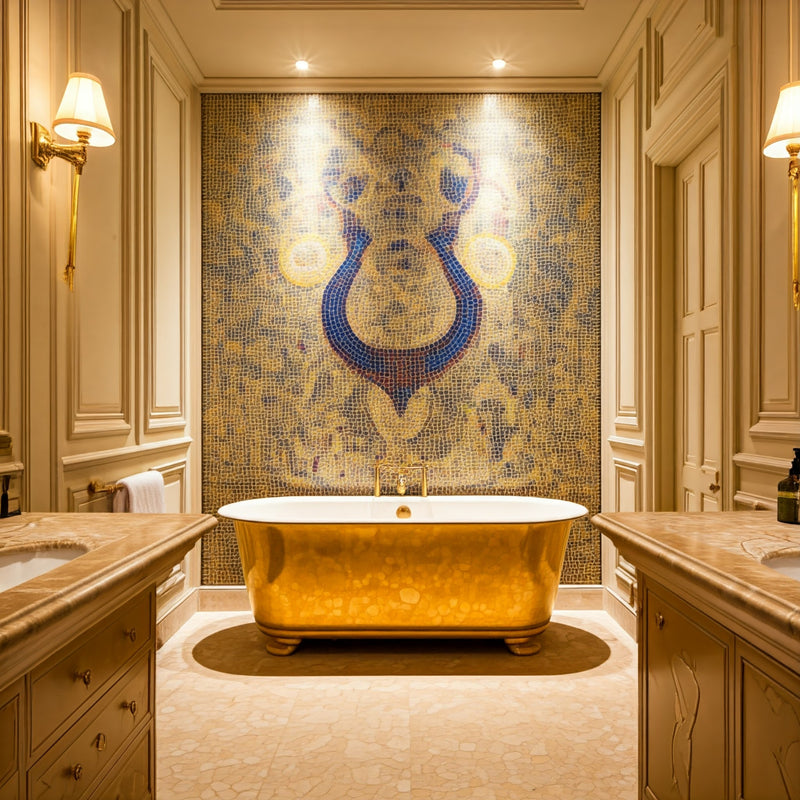 Luxury bathroom mosaic art