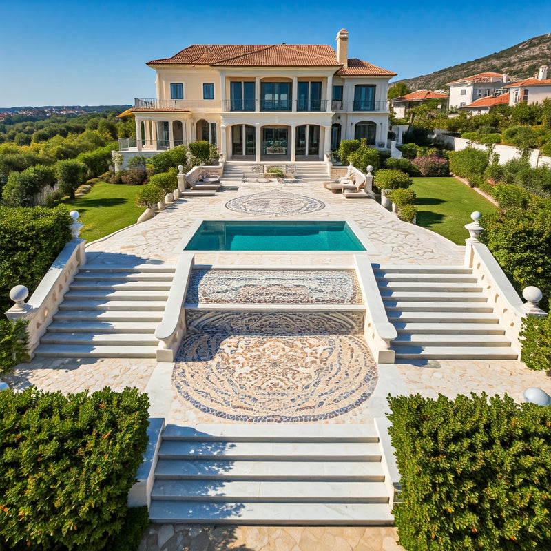 Luxury pool tile mosaics