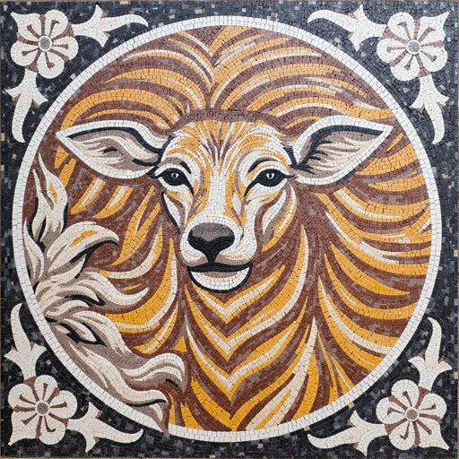 Golden Calf Portrait Mosaic | Animal Mosaics | iMosaicArt