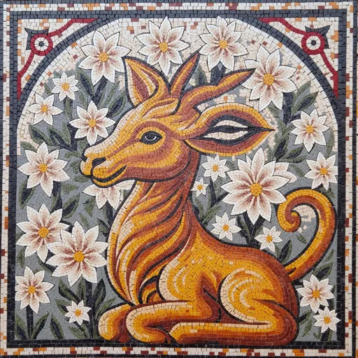 Fawn in Bloom Mosaic | Animal Mosaics | iMosaicArt