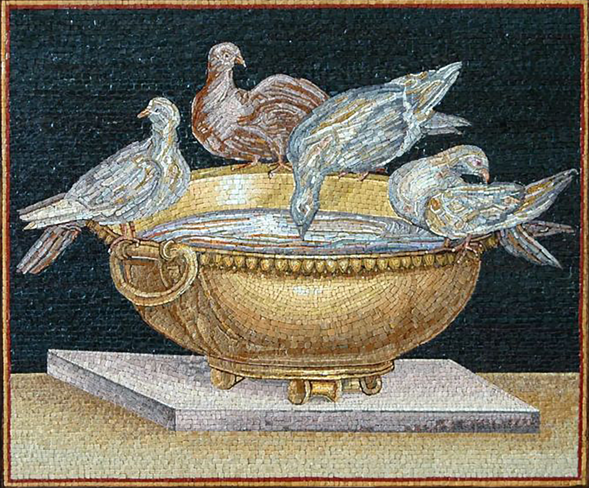 Sosus of Pergamon: Doves Mosaic Design Reproduction