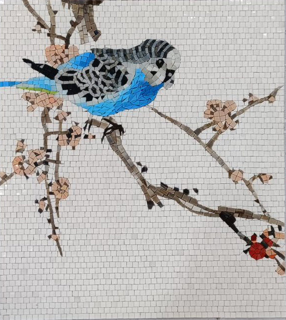 Budgerigar Bird Mosaic - Wall Art Home Decorations
