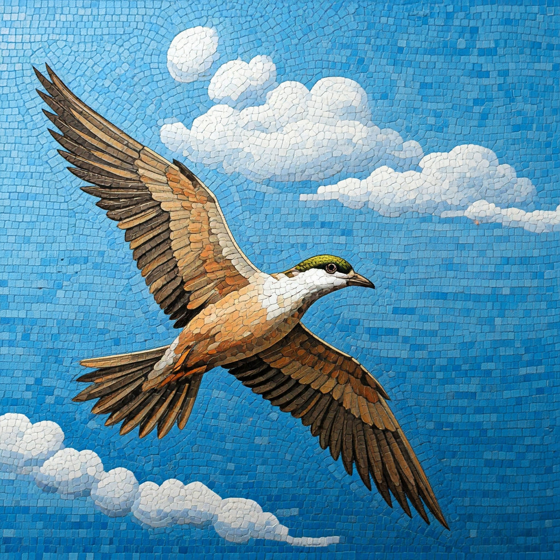 Bird Mosaic: A Serene Expression of Natureâ€™s Beauty