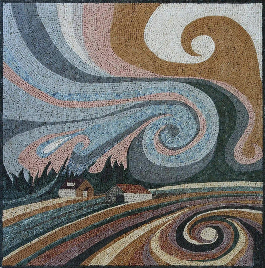 Windy Day Whirl: Abstract Mosaic Tile Patterns