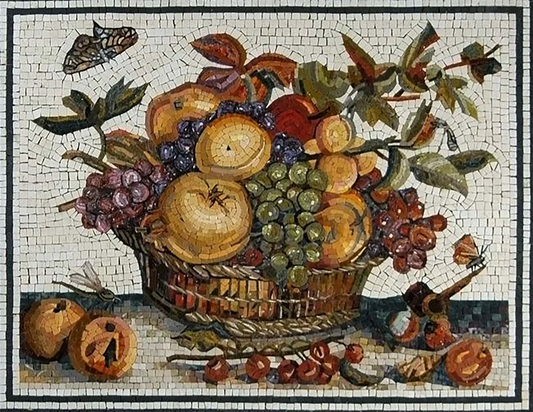 Abundant Harvest: Fruit Basket Mosaic