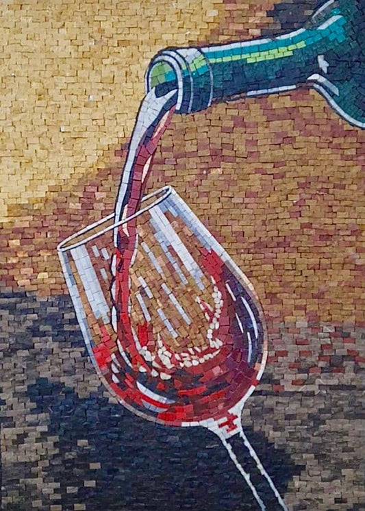 The Perfect Pour: Red Wine Mosaic Art