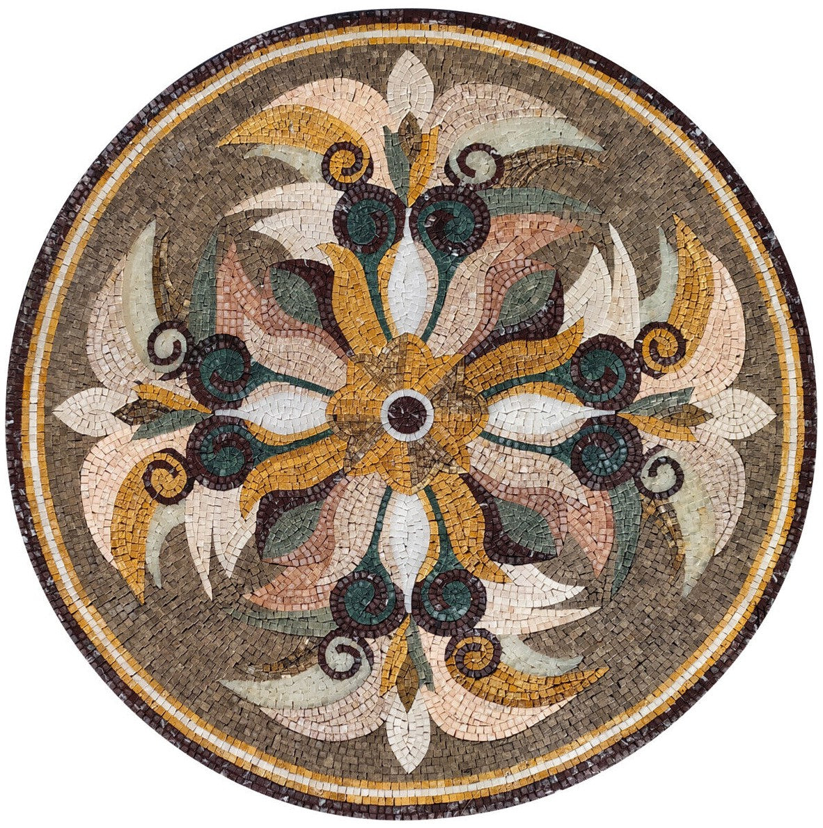 Handmade Decorative Medallion: Marble Mosaic Art Tile