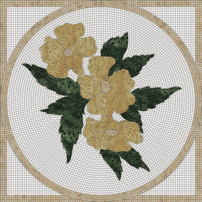 Blossoming Elegance: Flower Square Medallion Art
