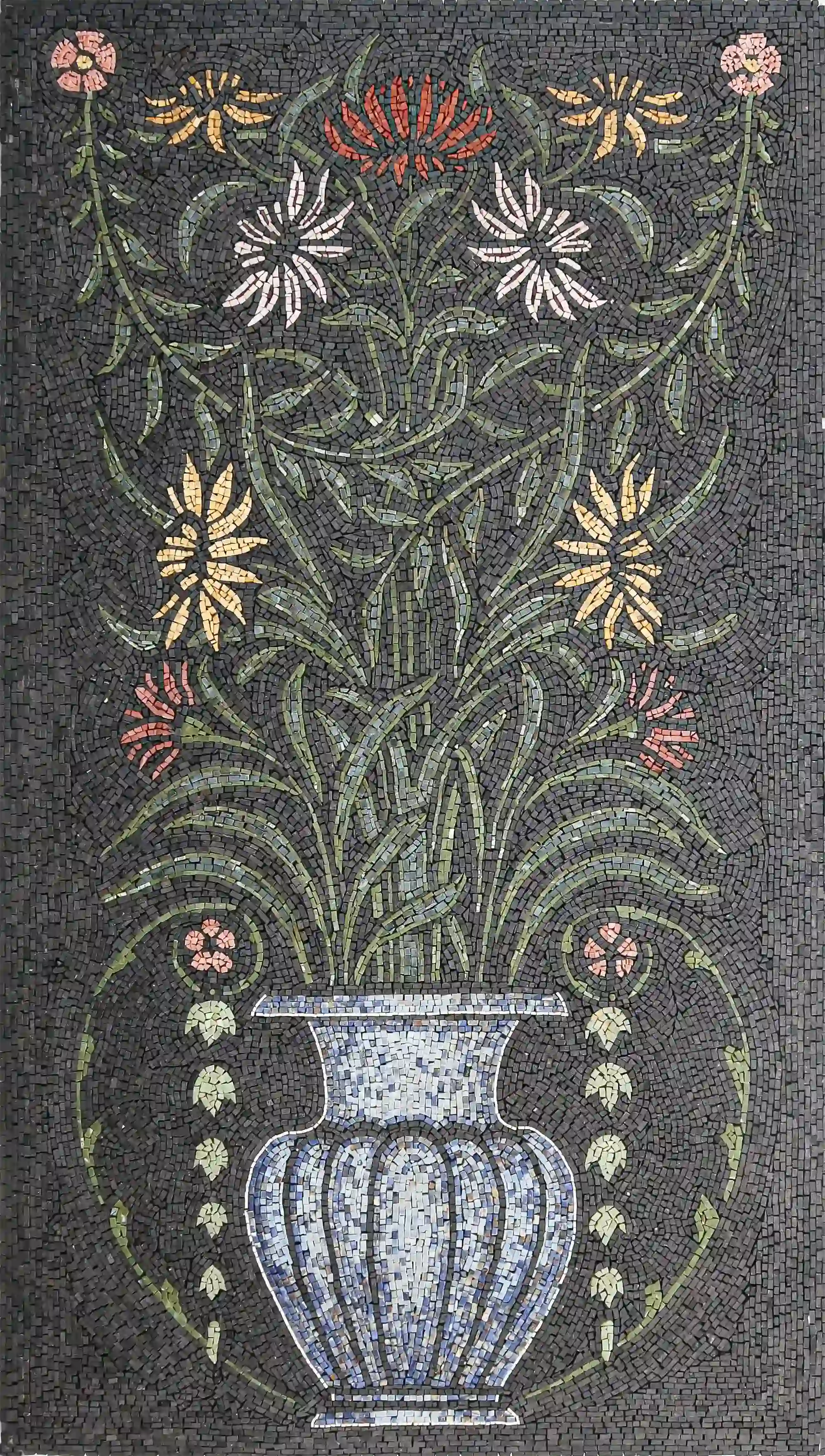 Blossom Mosaic Flower Vase - Handcrafted Floral Beauty
