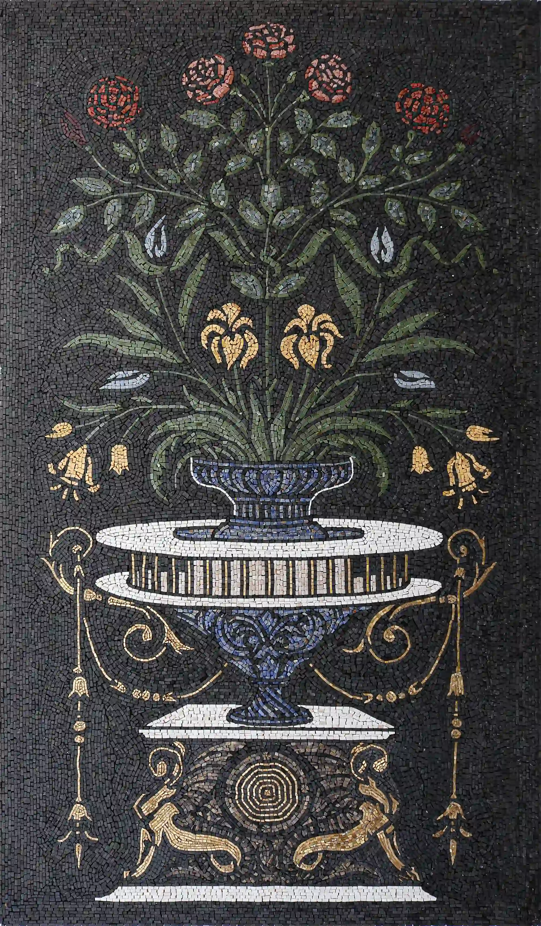 Blooming Beauty: Petal Mosaic Design Vase - Handcrafted Art Piece