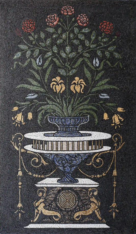 Blooming Beauty: Petal Mosaic Design Vase - Handcrafted Art Piece