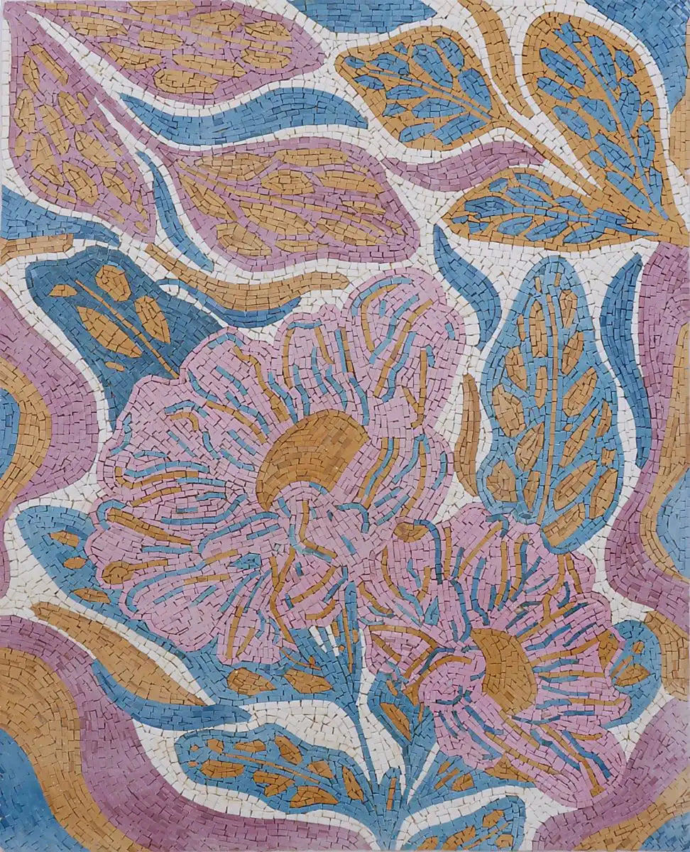 Nature's Embrace: Mosaic Artwork Inspired by the Beauty of Flowers