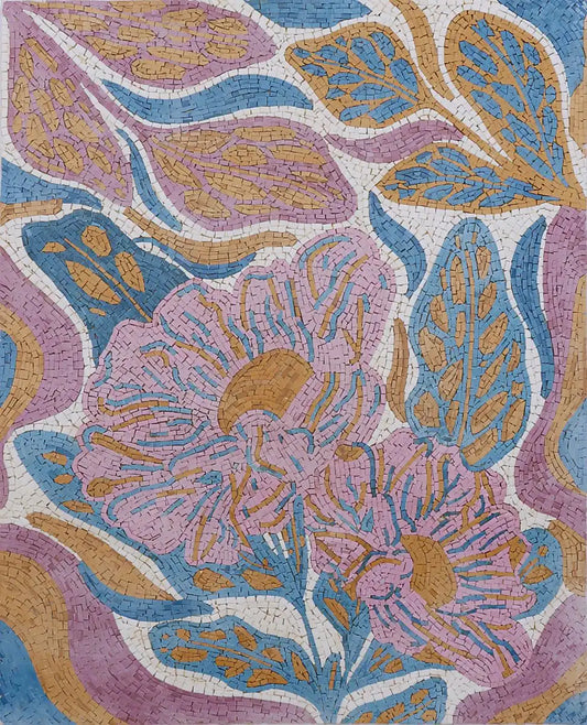 Nature's Embrace: Mosaic Artwork Inspired by the Beauty of Flowers