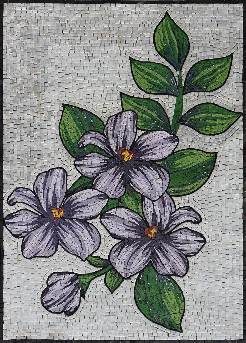 Serenity in Lilies: Tranquil Floral Mosaic Art