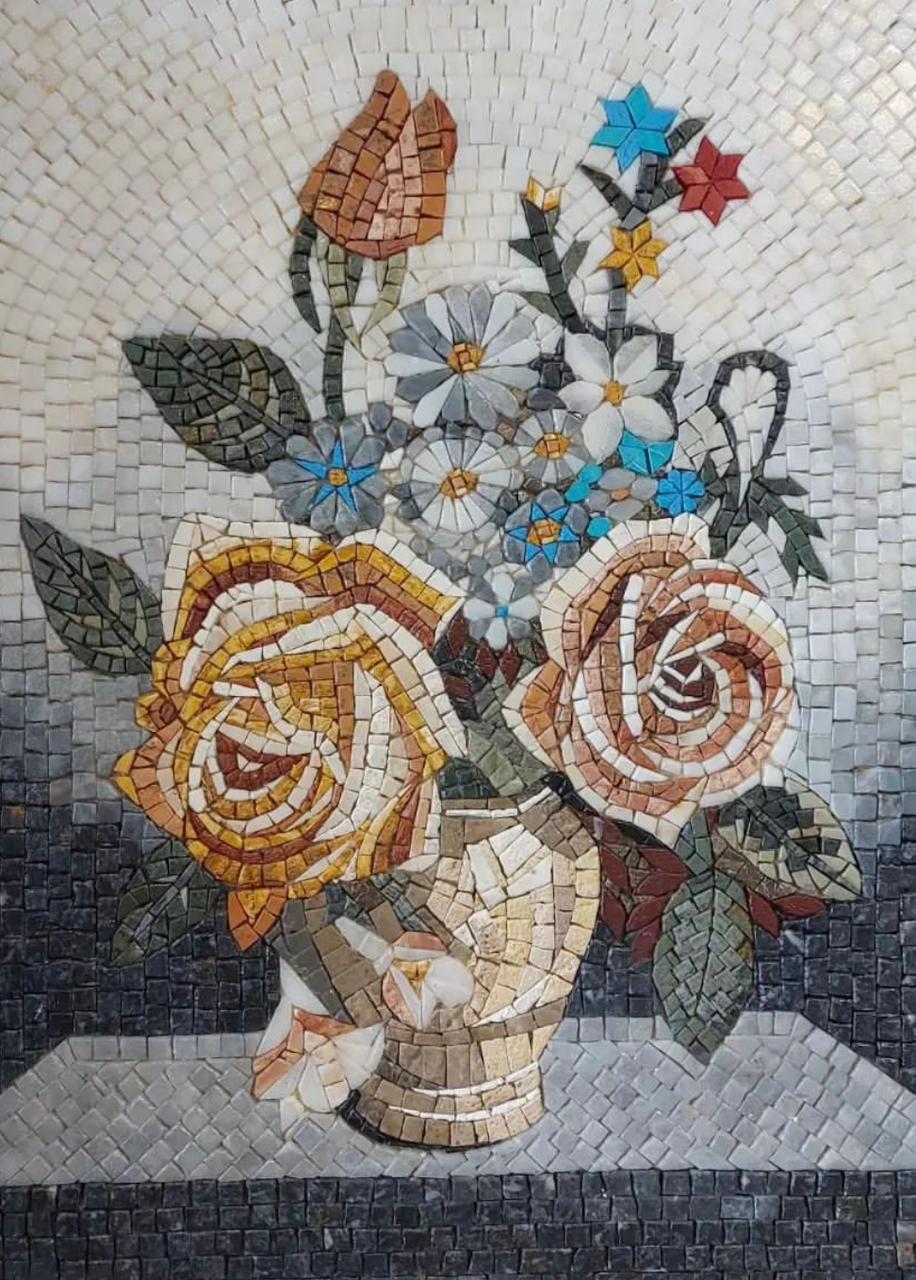 Finest Cut Handcrafted Mosaic Flower Pot
