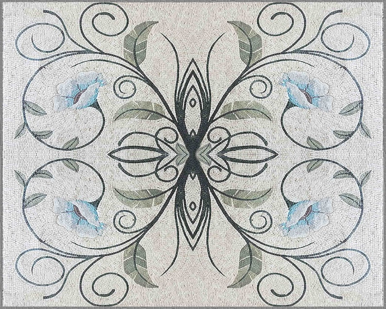 Serene Lotus Mosaic Flower Pattern