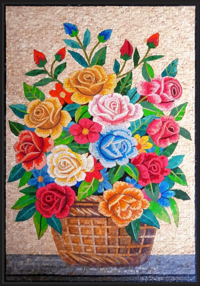Rustic Charm: Handmade Mosaic Vase