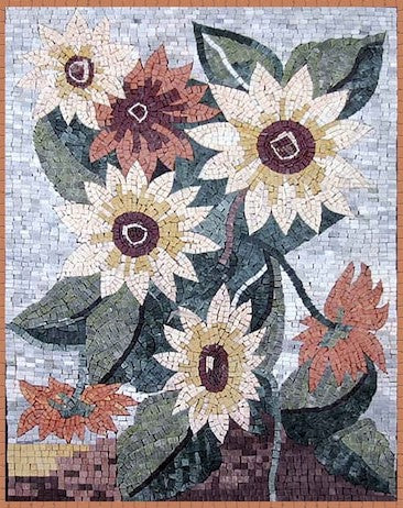 Floral Kitchen Backsplash Mural Marble Mosaic