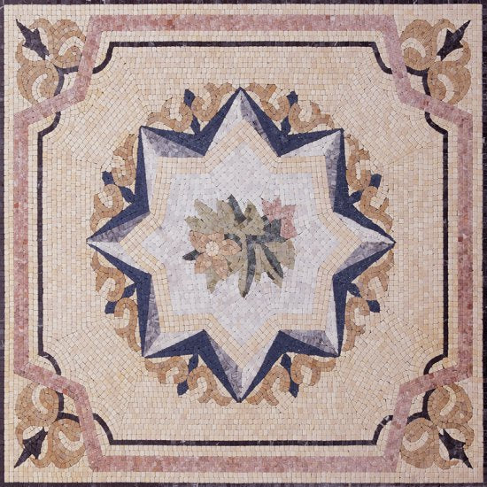 Victorian Tile Rug Victorian Mosaic Rug Tile - Floor Art | Geometric Mosaics | iMosaicArt