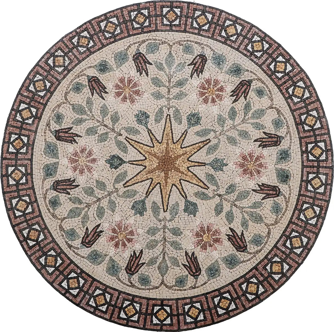 Geometric Form in Art - Medallion Floral Rug Mosaic