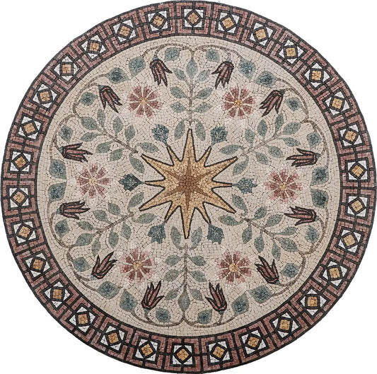 Geometric Form in Art - Medallion Floral Rug Mosaic